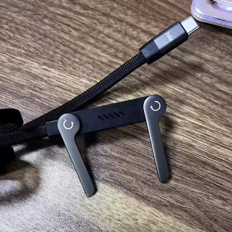 Cable de Carga,con Soporte Plegable 2 en 1, Soporte Invisible, Cable de Carga Tipo C